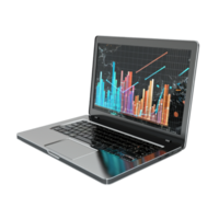 AI generated Online Business Analysis laptop png