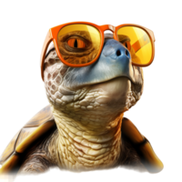 AI generated Turtle animal wearing stylish cool sunglasses png