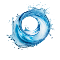 ai genererad blå vatten spiral flytande stänk png