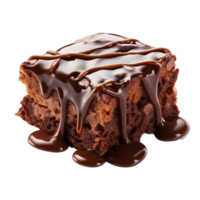 AI generated A piece of brownie cake with melted chocolate png