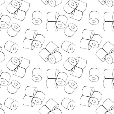 Toilet paper seamless pattern. Vector flat illustration