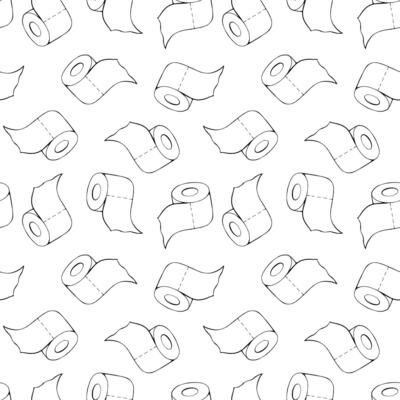 Toilet paper seamless pattern. Vector flat illustration