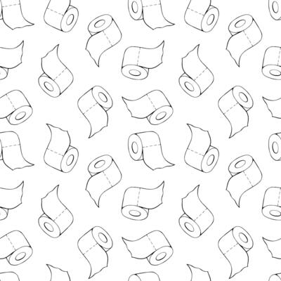 Toilet paper seamless pattern. Vector flat illustration