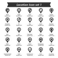 Location Pin Icon Set 1 vector