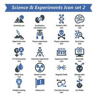 Ciencias experimentos icono conjunto 2 vector