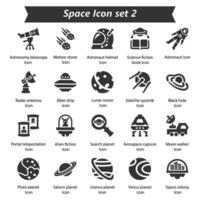 espacio icono conjunto 2 vector