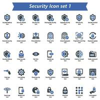 seguridad icono conjunto 1 vector