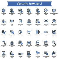 seguridad icono conjunto 2 vector