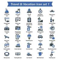 Travel Vacation Icon Set 1 vector