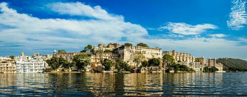 Panorama of City Palace. Udaipur, India photo