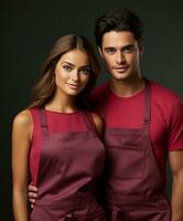 AI generated AI Generated Stylish Adjustable Cooking aprons for men and women photo