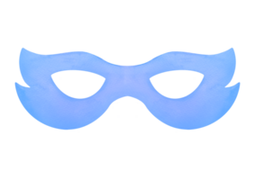 blauw carnaval masker klem kunst, besnoeiing uit waterverf illustratie. festival maskerade accessoires geïsoleerd Aan transparant achtergrond. opera en theater kostuum mysterieus element. mysterie, verborgen gezicht png