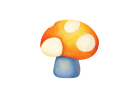 watercolor illustration fairy mushroom fly agaric on transparent background. mystic luminescent forest, psychedelic neon color. groovy, funky fungus. psychogenic poisonous mushroom dangerous to health png
