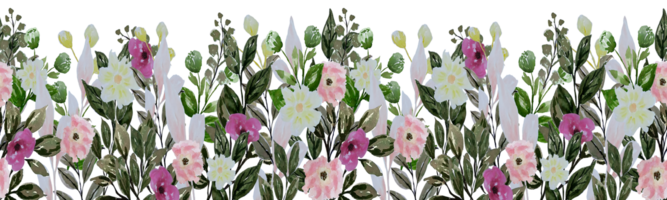 aquarelle floral frontière.printemps fleurs Cadre illustration main peint clipart png