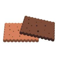 Cookies, cracker in flat style. Vector illustration of sweets in isometry. Chocolate cookies. Isolated illustration.