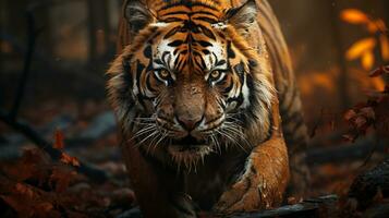 AI generated tiger roaring photo wallpaper