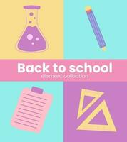 back to school element vector illustration