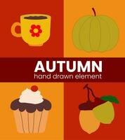 Autumn hand drawn element vector