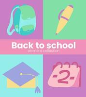 back to school element vector illustration