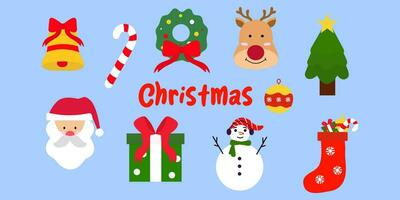 set of christmas element vector