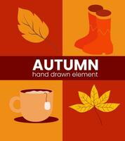 Autumn hand drawn element vector