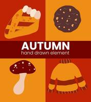 Autumn hand drawn element vector