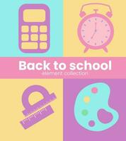 back to school element vector illustration