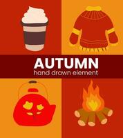 Autumn hand drawn element vector