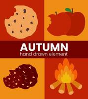 Autumn hand drawn element vector