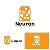 Neuron Logo Design Health Illustration DNA Molecule Nerve Cell Abstract Simple Illustration vector