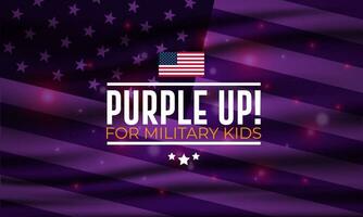 contento púrpura arriba día para militar niños antecedentes vector ilustración