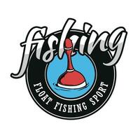 float fishing sport logo design vector