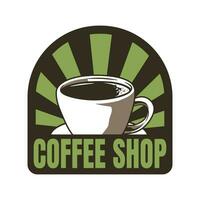 café tienda logo emblema modelo vector