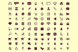 100 universal icons vector