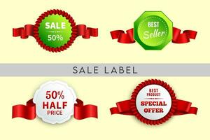 flat sale badge set vector