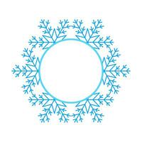 Round Vector blue Christmas winter frame made of snowflakes with place for text. Perfect copyspace for decorating social networks, photos and greeting card