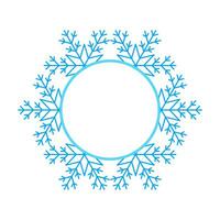 Round Vector blue Christmas winter frame made of snowflakes with place for text. Perfect copyspace for decorating social networks, photos and greeting card