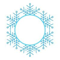Round Vector blue Christmas winter frame made of snowflakes with place for text. Perfect copyspace for decorating social networks, photos and greeting card