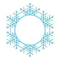 Round Vector blue Christmas winter frame made of snowflakes with place for text. Perfect copyspace for decorating social networks, photos and greeting card