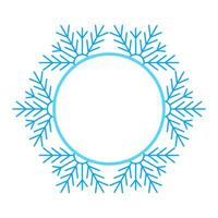 Round Vector blue Christmas winter frame made of snowflakes with place for text. Perfect copyspace for decorating social networks, photos and greeting card