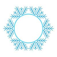 Round Vector blue Christmas winter frame made of snowflakes with place for text. Perfect copyspace for decorating social networks, photos and greeting card