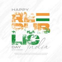 Happy Republic Day India social media post template in Hindi calligraphy in hindi Gantantra Diwas Means Republic Day photo