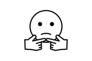 shyness icon. icon related to confusion. line icon style. simple vector design editable