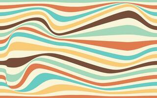 Retro groovy background. Abstract and textured wavy shapes design. Colorful 60s and 70s style vector illustration design