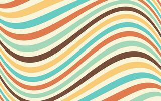Retro groovy background. Abstract and textured wavy shapes design. Colorful 60s and 70s style vector illustration design