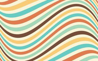 Retro groovy background. Abstract and textured wavy shapes design. Colorful 60s and 70s style vector illustration design