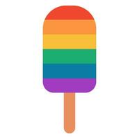 LGBT ice cream isolated on white background. Rainbow. Symbol of the LGBT pride community. vector