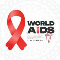 mundo SIDA día Primero diciembre social medios de comunicación enviar bandera con rojo cinta social medios de comunicación enviar vector