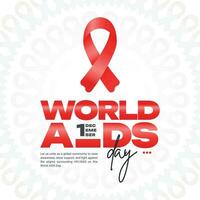 World AIDS Day 1st December social media post banner with red ribbon social media post vector