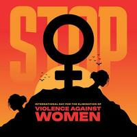 internacional día para el eliminación de violencia en contra mujer social medios de comunicación enviar bandera modelo vector
